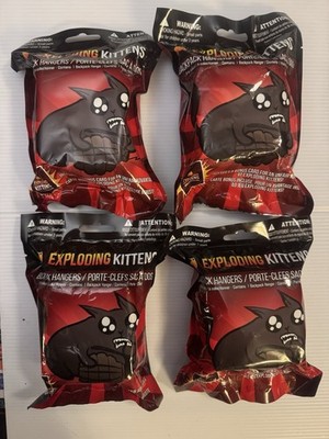 Lot Of 4 - Exploding Kittens - Backpack Hangers With Bonus Card - JTEK-4500 - A