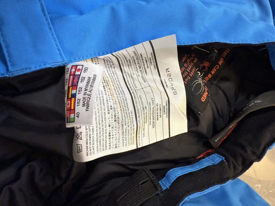 Calça de neve SPYDER masculina esqui tamanho 14 azul inverno snowboard impermeável ao ar livre - Imagem 4 de 4