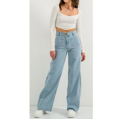 Naked Wardrobe Ribbed Cropped Long Sleeve Top With Asymmetric Hem Size XSmall