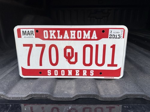 Oklahoma Sooners Collectible License Plate 770 OU1 MAR 2013 College Football