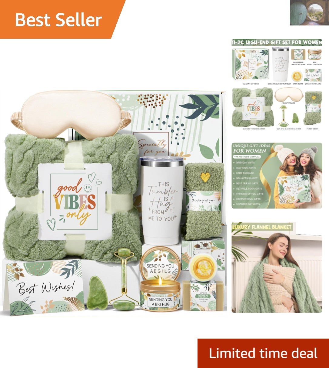 Luxury Self Care Gift Basket: Relaxation Spa Essentials & Bl