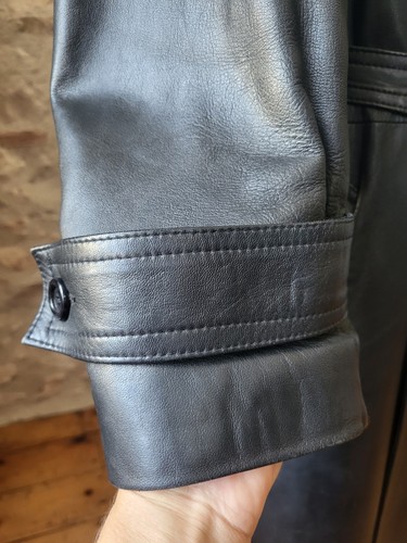Manteau trench en cuir homme Vintage 70 Man leather long trench T.54 size M/L - Imagen 10 de 22