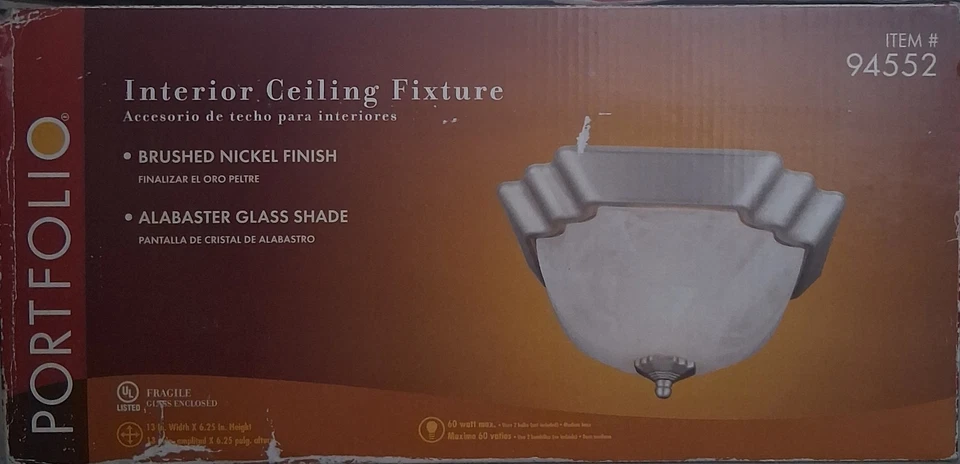 Lámpara de techo de montaje empotrado de níquel cepillado Portfolio Foto 3 de 3