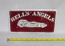 Vintage Cast Aluminum Hells Angles Rare Car Club Plaque Collectable