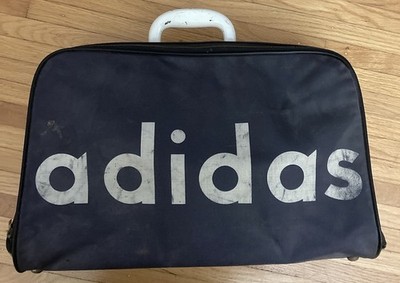 VTG 60s RARE Navy Blue Vinyl Adidas Basketball doctors Gym Bag Carry On handle