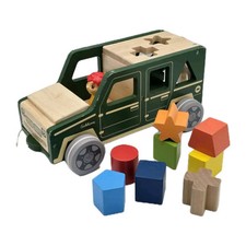 Eichhorn Holz Auto mit Steckbausteinen Spielzeug Ziehauto Lernspielzeug Jeep