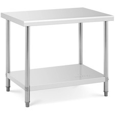 Tavolo Inox Acciaio Inossidabile Banco Da Lavoro Regolabile 100 X 70 Cm 95 Kg