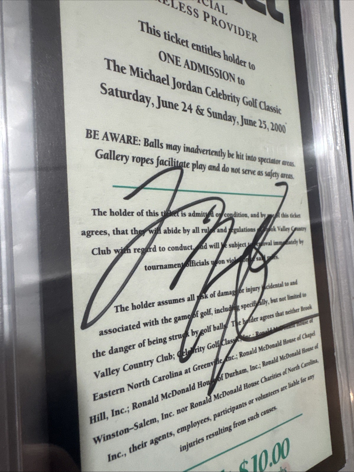 Michael Jordan Autograph PSA DNA Authentic Original Golf Ticket Card Auto MJ view 3