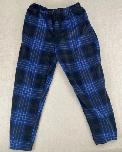 Perry Ellis Portfolio Sleepwear Pajama Pants Mens XL Blue Plaid Elastic Waist - 第 2/8 張圖片