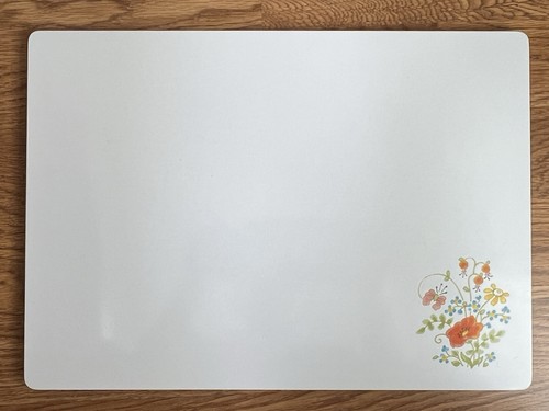 Vintage Corning Ware Wildflower Counter Saver Glass Cutting Board 14x10