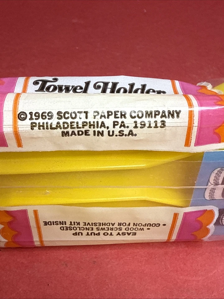 Toallero de papel Scott 1969 vintage plástico amarillo NUEVO hecho en EE. UU. Foto 3 de 4