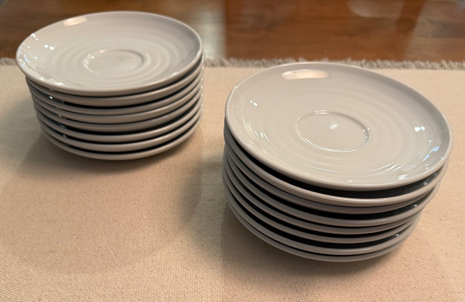 15 ROULETTE Crate & Barrel White Tea Cup and Saucer sets - New Without Tags