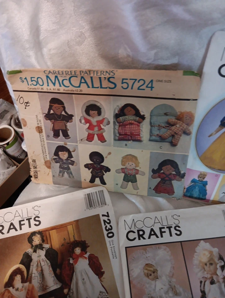 Винтажные узоры постельного белья для кукол McCalls Simplicity (5) Craft, все в упаковке - Изображение 2 из 4