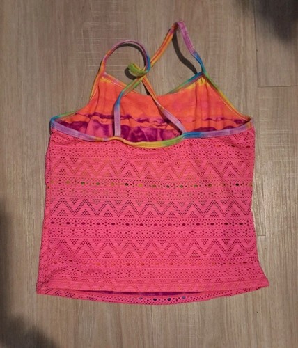 OP Ocean Pacific Pink Reversible Tankini Top Girl's L (10-12) - Picture 2 of 6