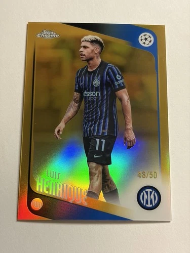 2025-26 Topps Chrome UEFA Club Luis Henrique Gold Refractor #d/50 Inter Milano