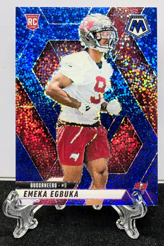 Panini 2025 Mosaic Rookies Emeka Egbuka Rookie #376 Buccaneers Blue Sparkle /96