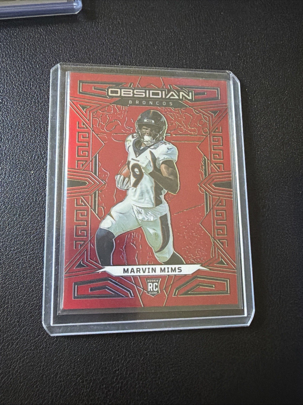 2023 Panini Obsidian Marvin Mims Asia Electric Etch Red Flood Rookie /90