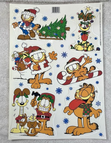 Vintage Garfield Christmas Window Clings