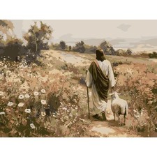 Jesus Paint by Numbers for Adults,Wild Flowers Adult Paint by Number Kits on C..