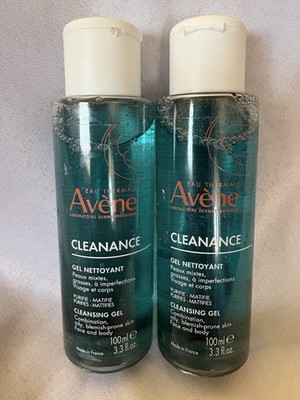 Avene Eau Thermale Cleanance Cleansing Gel Soap-Free Cleanser 3.3 FL OZ 2 Pack