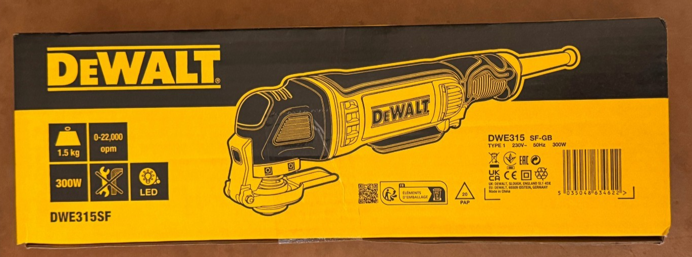 DEWALT DWE315SF-GB 300W Electric Oscillating Multi-Tool 240V - NEW SEALED