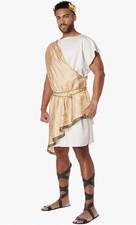 Roman/Greek Golden God - Toga - Cream/Gold - Costume - Men - 3 Sizes