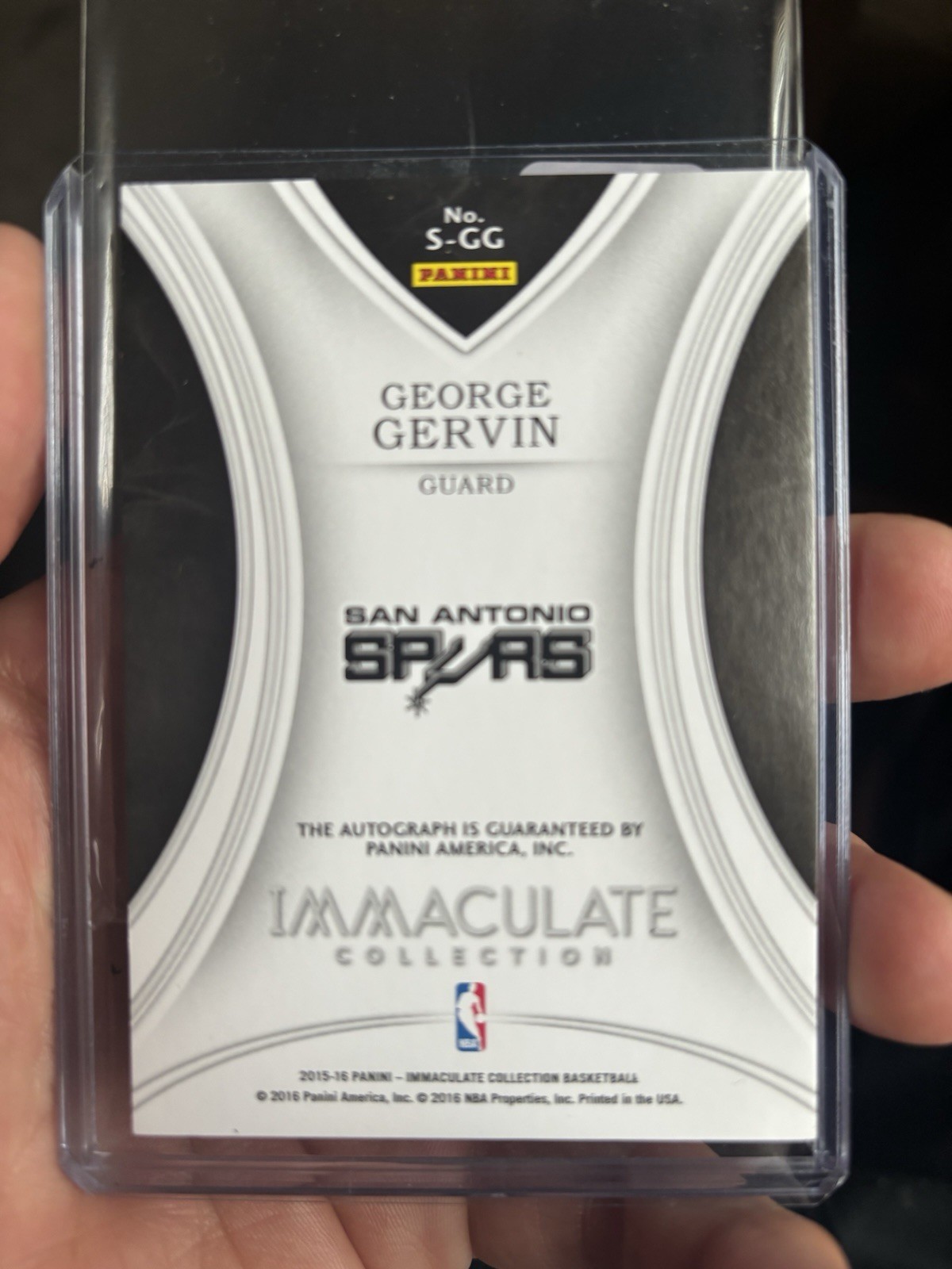Panini 2015-16 Immaculate Signatures George Gervin Auto #S-GG Spurs /99 view 2