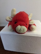 Ty Beanie Buddy Snort the Bull Plush Toy 1995 Vintage Red