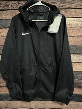 Nike Hooded Full-Zip Windbreaker Jacket Black Polyester Woven Men's M