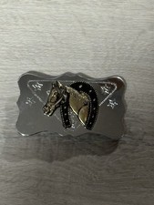 Western Cowboy Belt Buckle Lucky Horse Horseshoe Star Silver Gold Tone Metal
