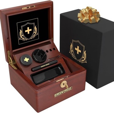 GREEN CROSS Stash Box Decorative Box Lock Box with Key Wooden Box Smell Proof