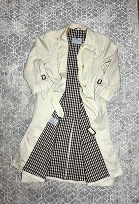 Aquascutum Women's Beige Mac Trench Coat Long Button Belted UK Reg