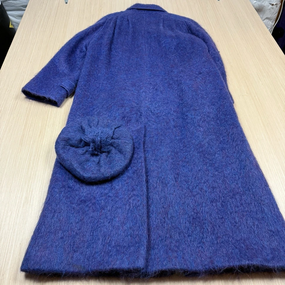 Gabardina de lana mohair vintage años 60 Avoca tejedores a mano pequeña sombrero difuso Foto 4 de 4