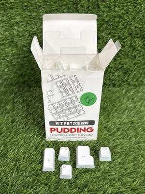 PBT Keycaps 108 Ct White Pudding Caps Two-Color Key Cap *Open Box *