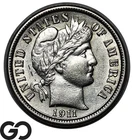 1911 Barber Dime Blast White Luster Solid Gem BU++