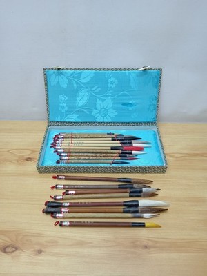 Vintage Japanische Kalligraphie Pinsel Set Konvolut - Chinesische Schrift / Kunst