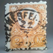 1 Hungry Stamp 1871 Scott#1a/DarkYellow Spotson Face Value3K