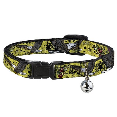 Cat Collar Breakaway with Bell Truth and Justice CLOSE-UP Yellow NAR (US IMPORT)
