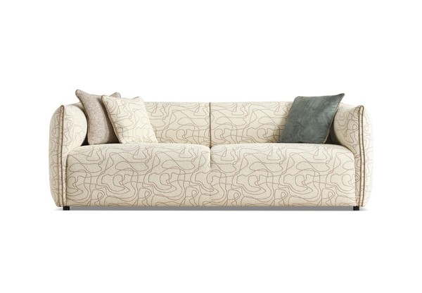 Dreisitzer Sofa 3 Sitzer Beige Stoffsofa Stoff Modern Polstersofa Neu-image