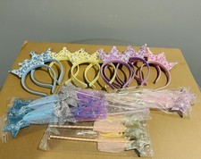 Set Of 10 Colorful Headband Crowns And Wands