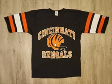 Vintage Cincinnati Bengals T Shirt Size Large Logo 7 Made in USA Single Stitch 