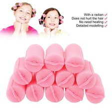 12PCS Hair Styling Rollers Curlers Twist No heat Sponge Foam Cushion Heatless