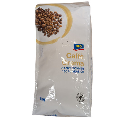 aro Caffé Crema 100% Arabica Kaffeebohnen 1 kg