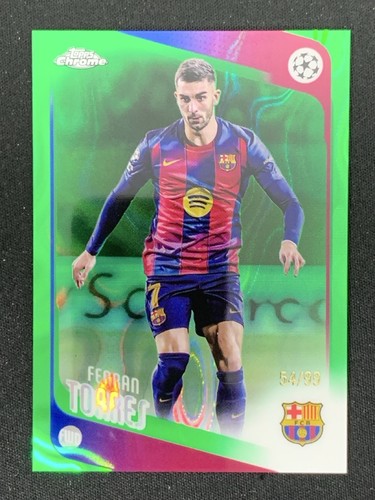 Ferran Torres 2025-26 Topps Chrome UCC Green Lava Refractor Base /99 #138