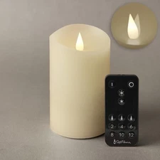 Flameless LED Candles with Remote Control, 3"X 5"Flickering 3D Moving Flame Batt