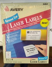 Avery Remove 'Em Laser Labels 6464 3 1/3"X4"