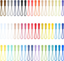 60 Pieces Zipper Pulls 12 Colors Nylon Cord Zipper Tag Replacement for Clothe...