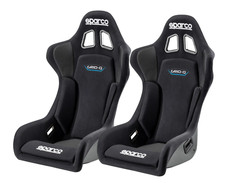 Pair Sparco Grid Q Racing Bucket Seat - Black Fabric - Fia Approved