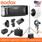 Us Godox Ad200Pro 2.4G Flash Speedlite+ Cs-85D 85cm Softbox+2.8m c Stand kit