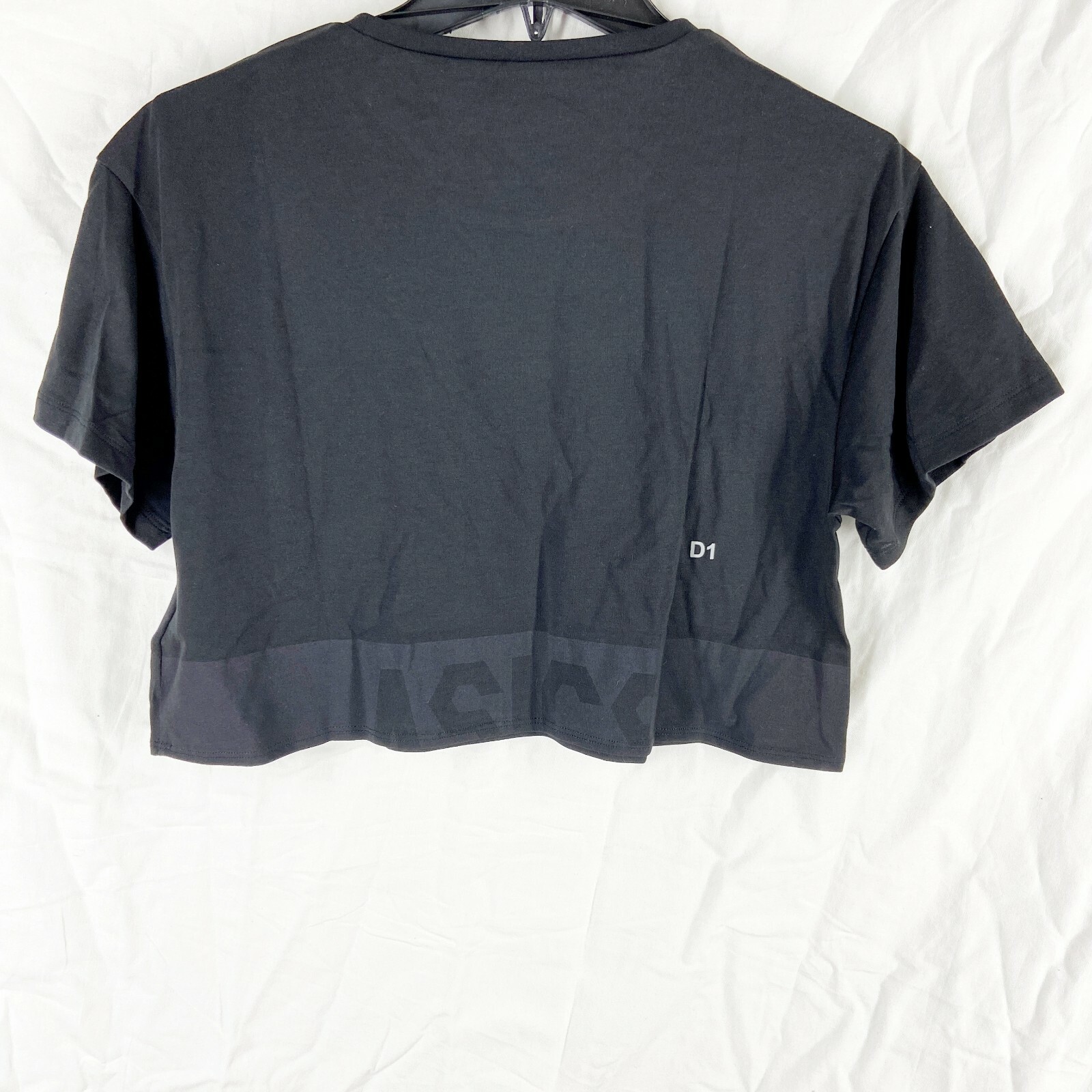 ASICS Womens Black Waterproof Crop Top T-shirt Size M image 2